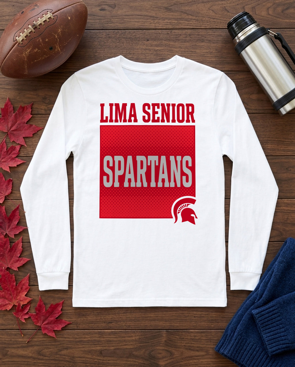 Lima Senior Boxed Mascot Long Sleeve - White