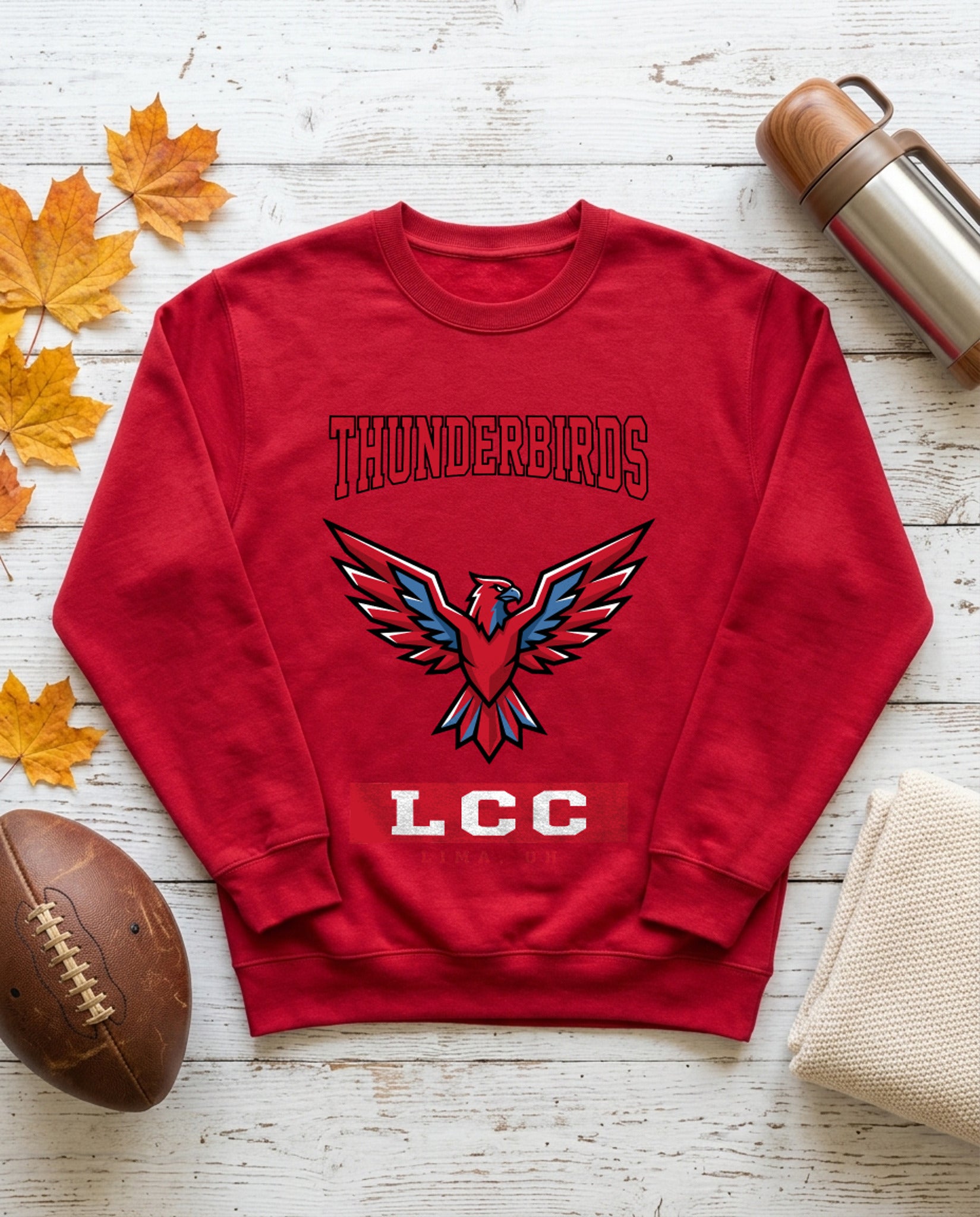 Lima Central Catholic Campus Icon Crewneck - Red