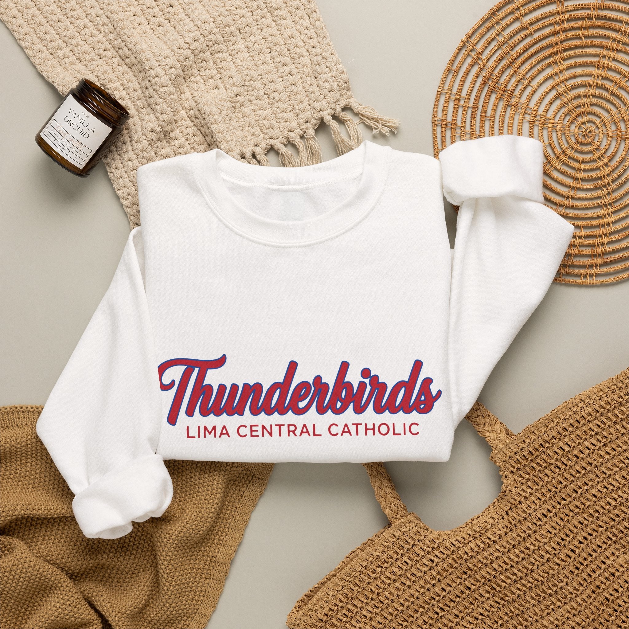 Lima Central Catholic Vintage Script Crewneck