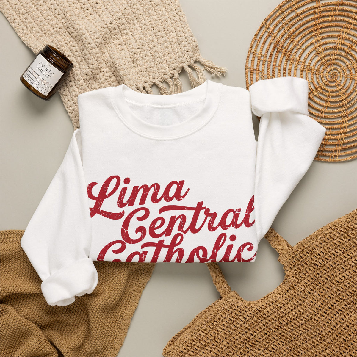 Lima Central Catholic Script Crewneck