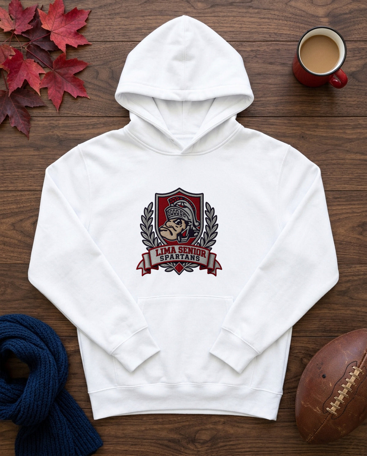 Lima Senior Heritage Crest Youth Hoodie - White