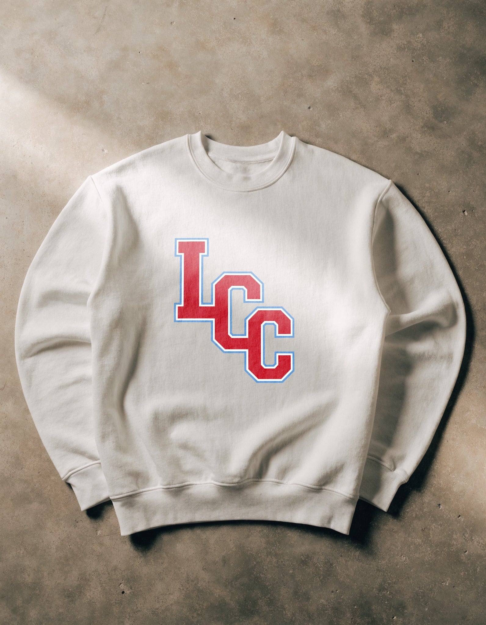 Lima Central Catholic LCC Monogram Crewneck - White