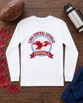 Lima Central Catholic Football Crest Long Sleeve - White
