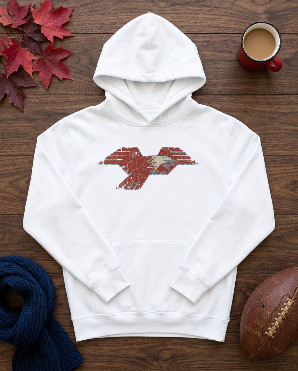 Lima Central Catholic Vintage Mark Hoodie - White