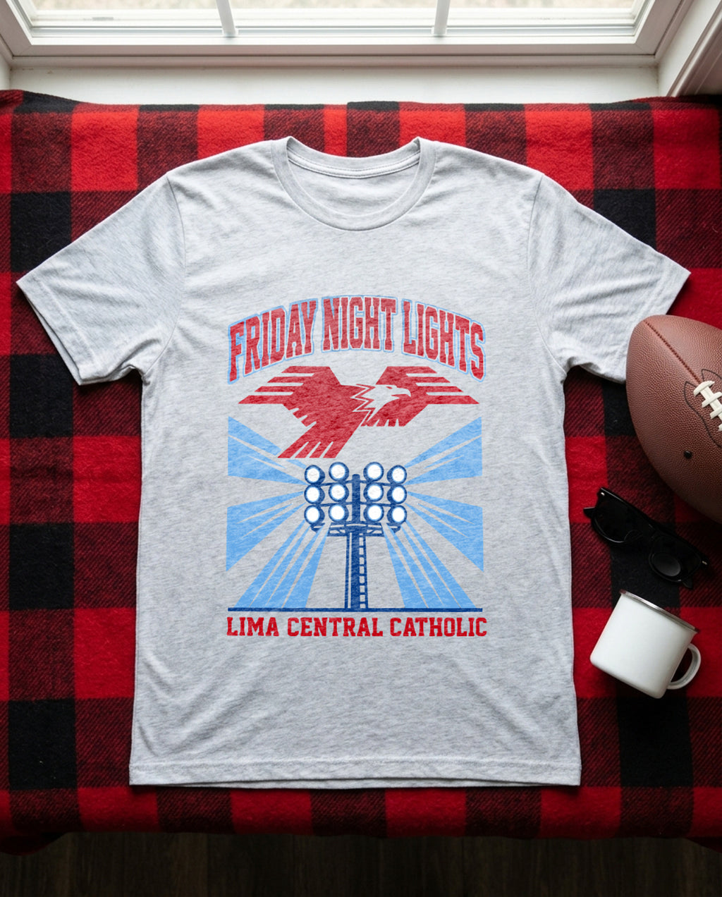 Lima Central Catholic Friday Night Lights Tee - Sport Grey