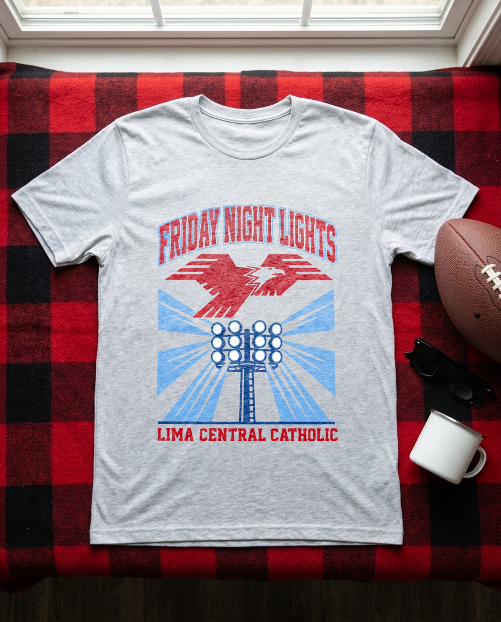 Lima Central Catholic Friday Night Lights Tee - Sport Grey