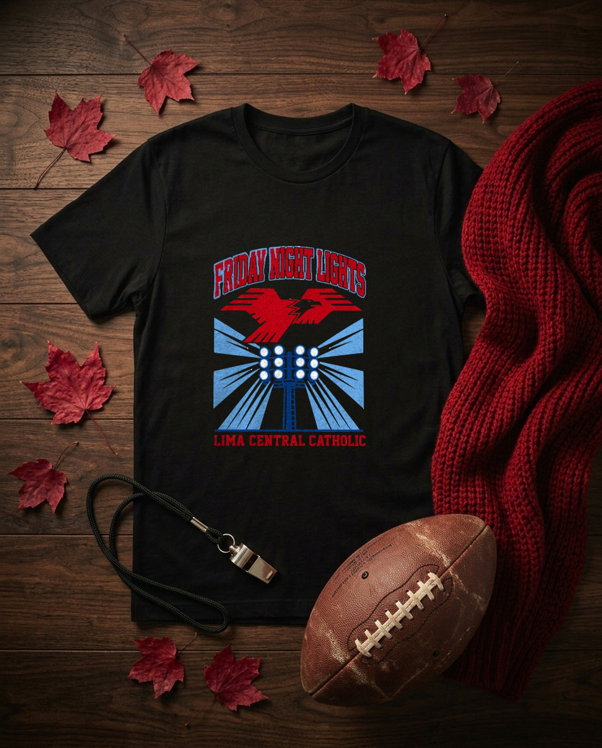 Lima Central Catholic Friday Night Lights Youth Tee - Black