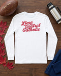 Lima Central Catholic Script Long Sleeve - White