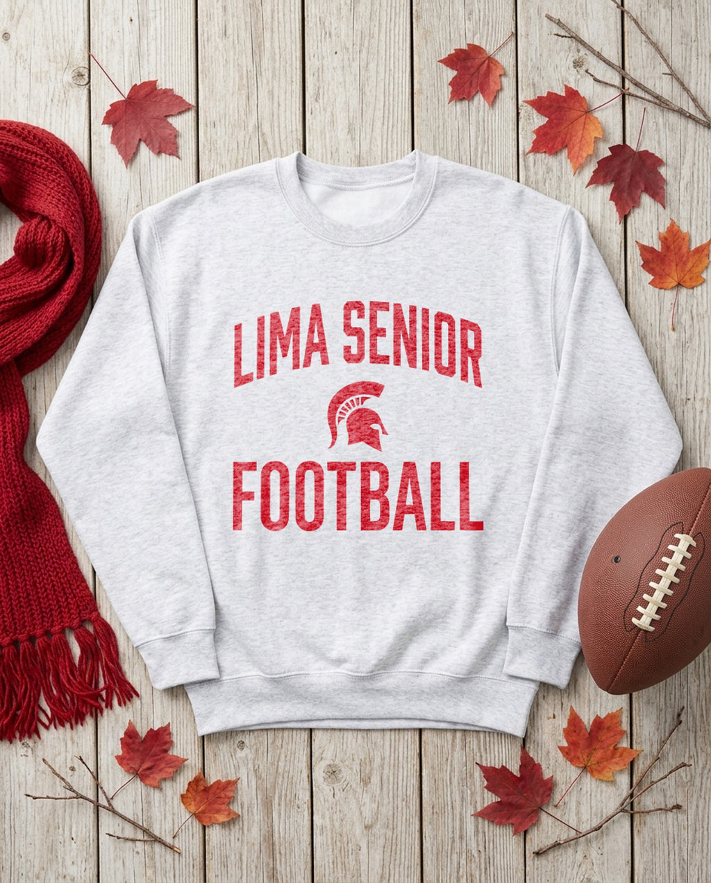 Lima Senior Football Stack Crewneck - Sport Grey