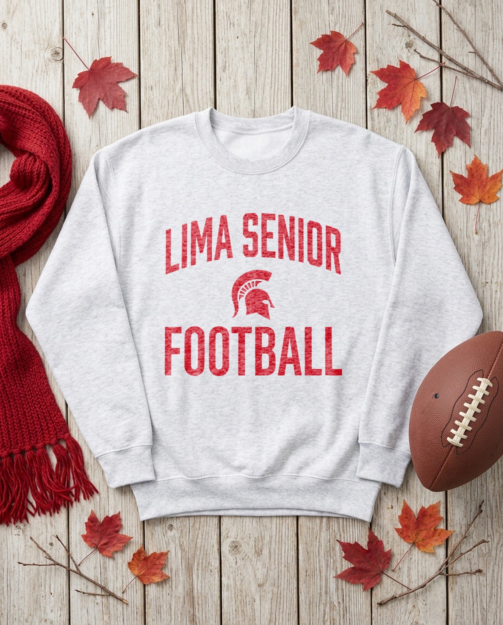 Lima Senior Football Stack Crewneck - Sport Grey