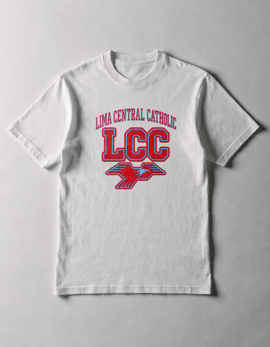 Lima Central Catholic Varsity Lockup Youth Tee - White
