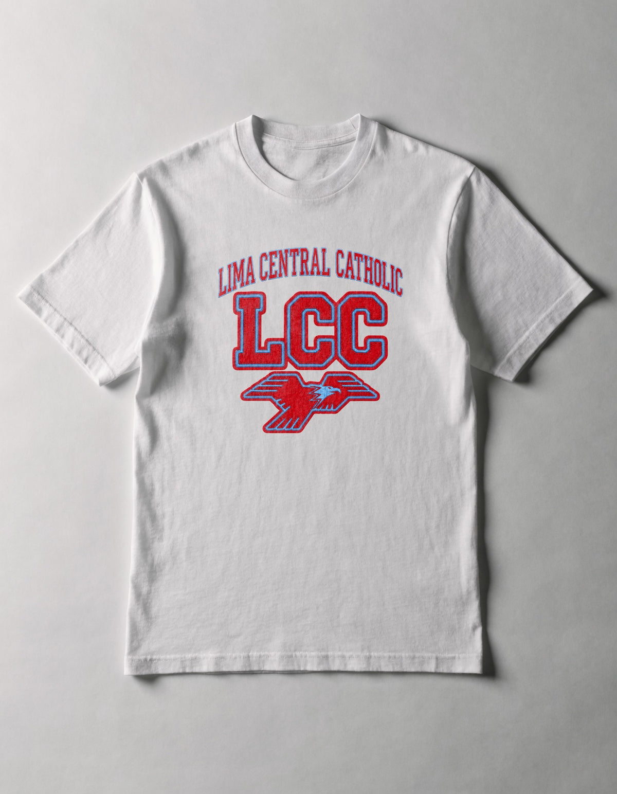 Lima Central Catholic Varsity Lockup Youth Tee - White