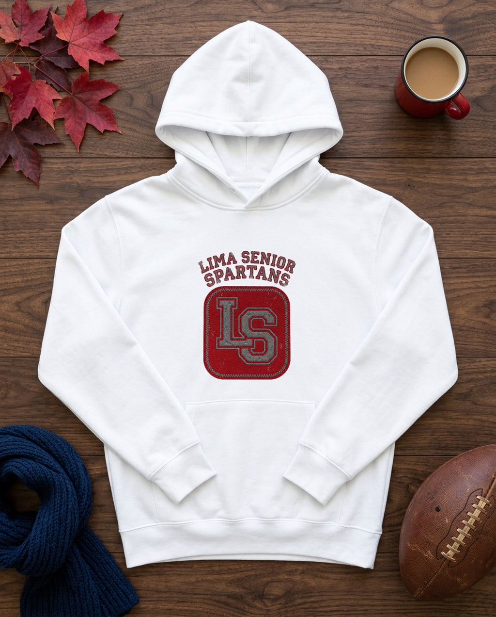 Lima Senior Varsity Lockup Hoodie - White