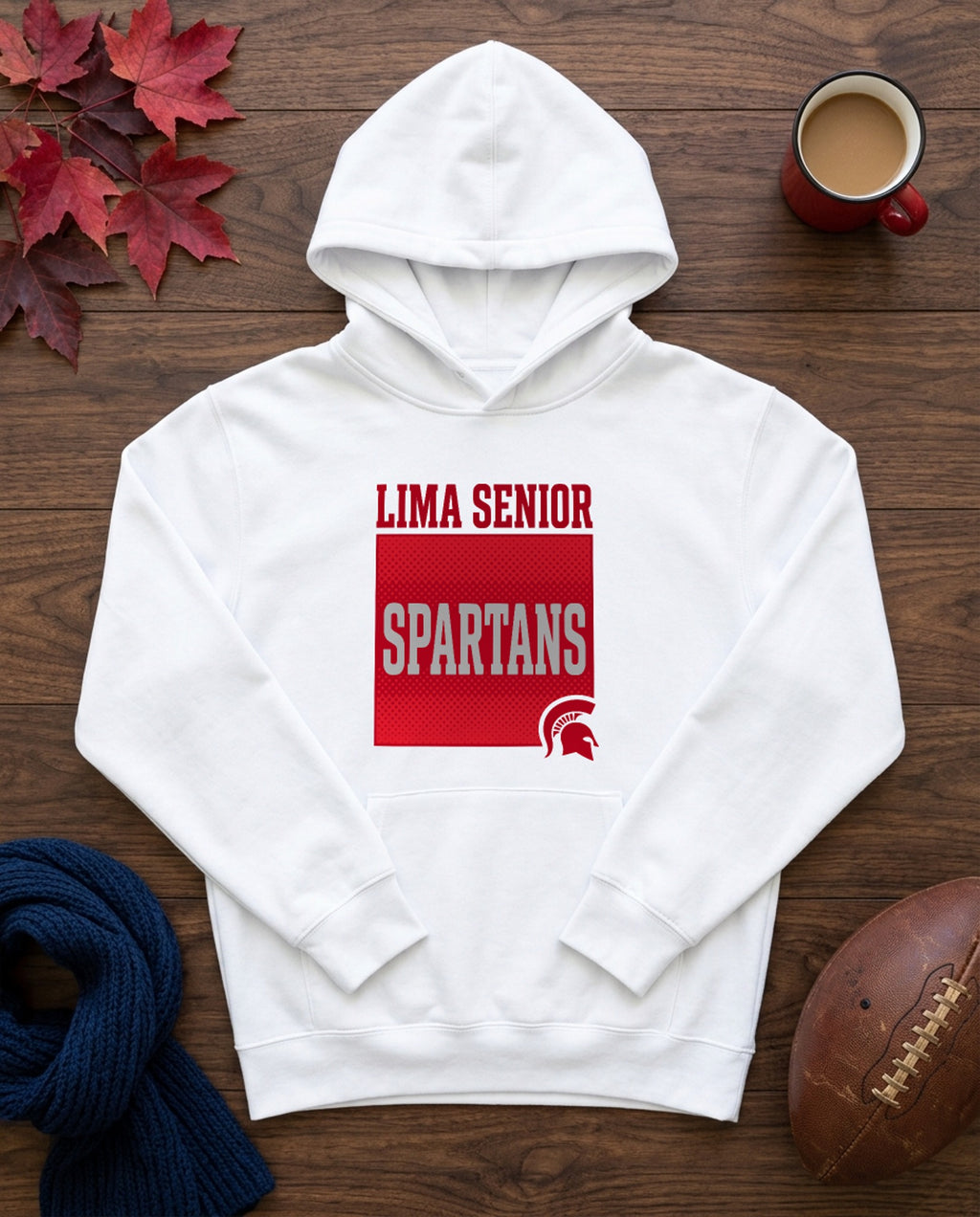 Lima Senior Boxed Mascot Hoodie - White