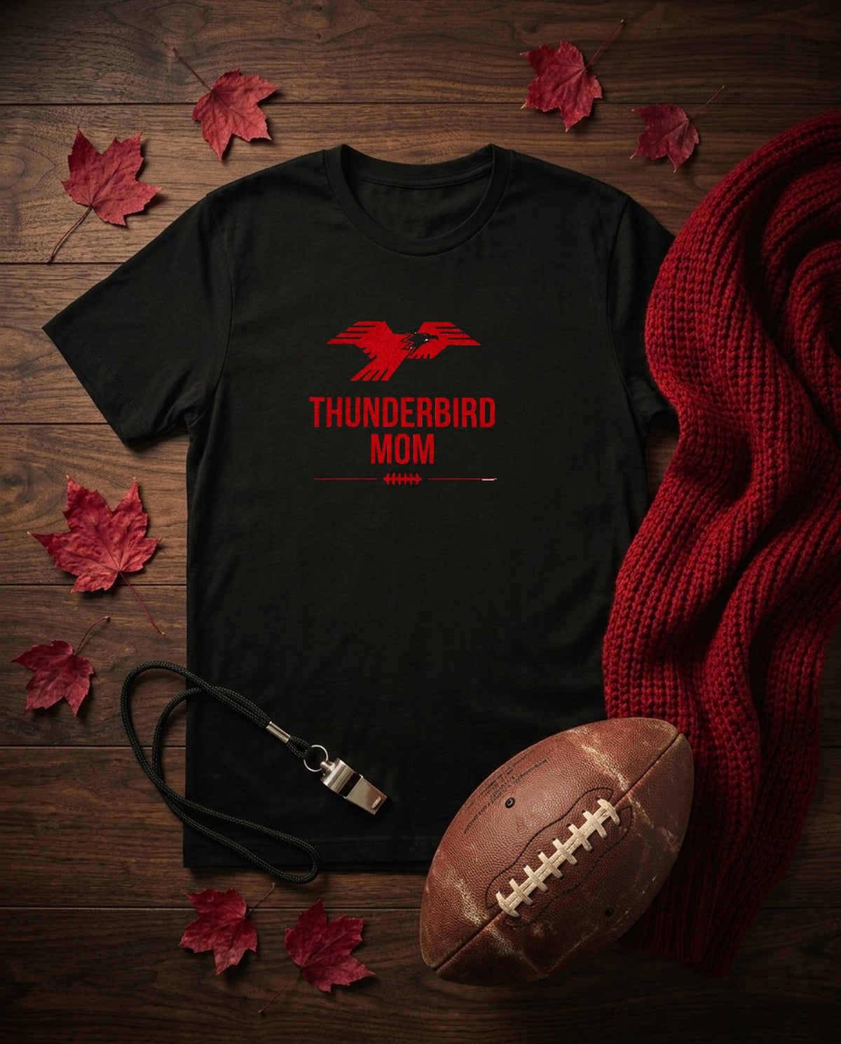 Lima Central Catholic Thunderbird Mom Youth Tee - Black