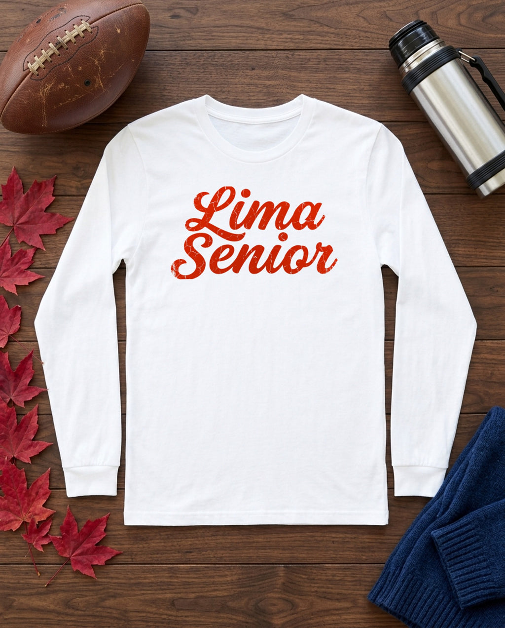 Lima Senior Script Long Sleeve - White