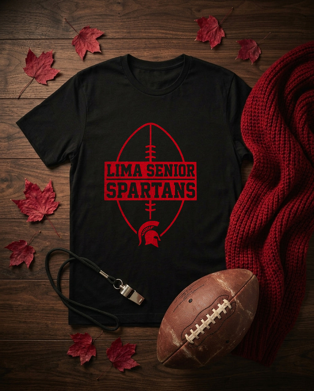 Lima Senior Gridiron Badge Youth Tee - Black