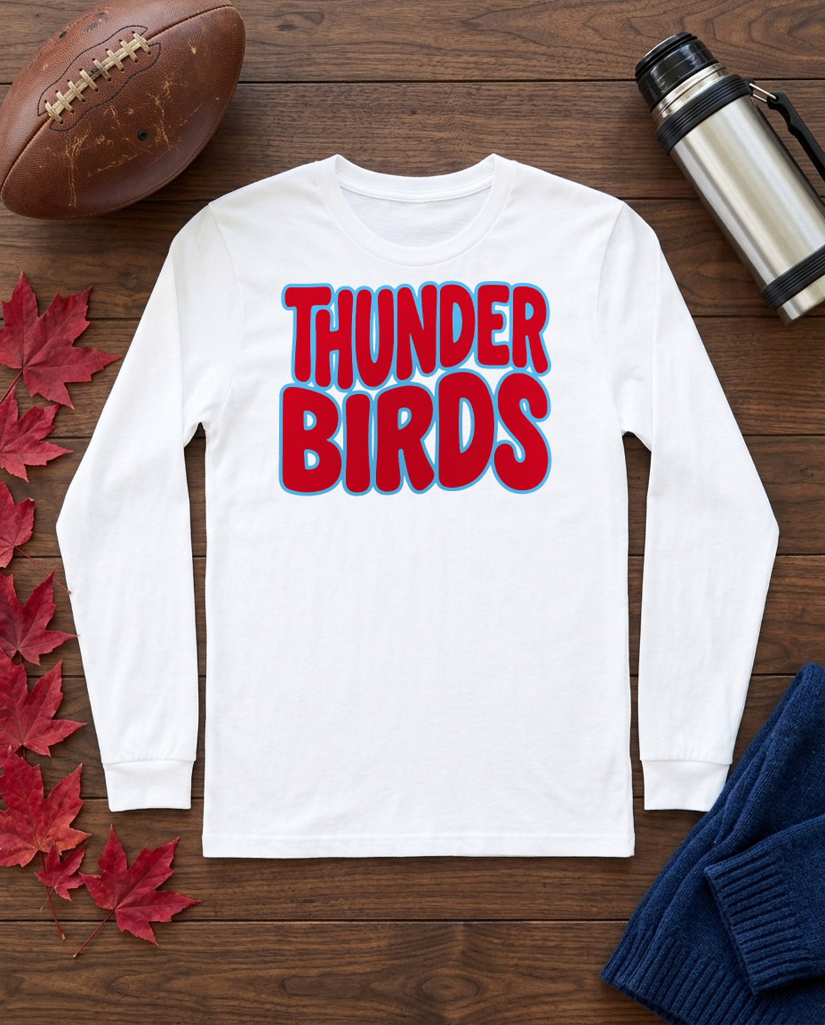 Lima Central Catholic Thunderbirds Bubble Long Sleeve - White