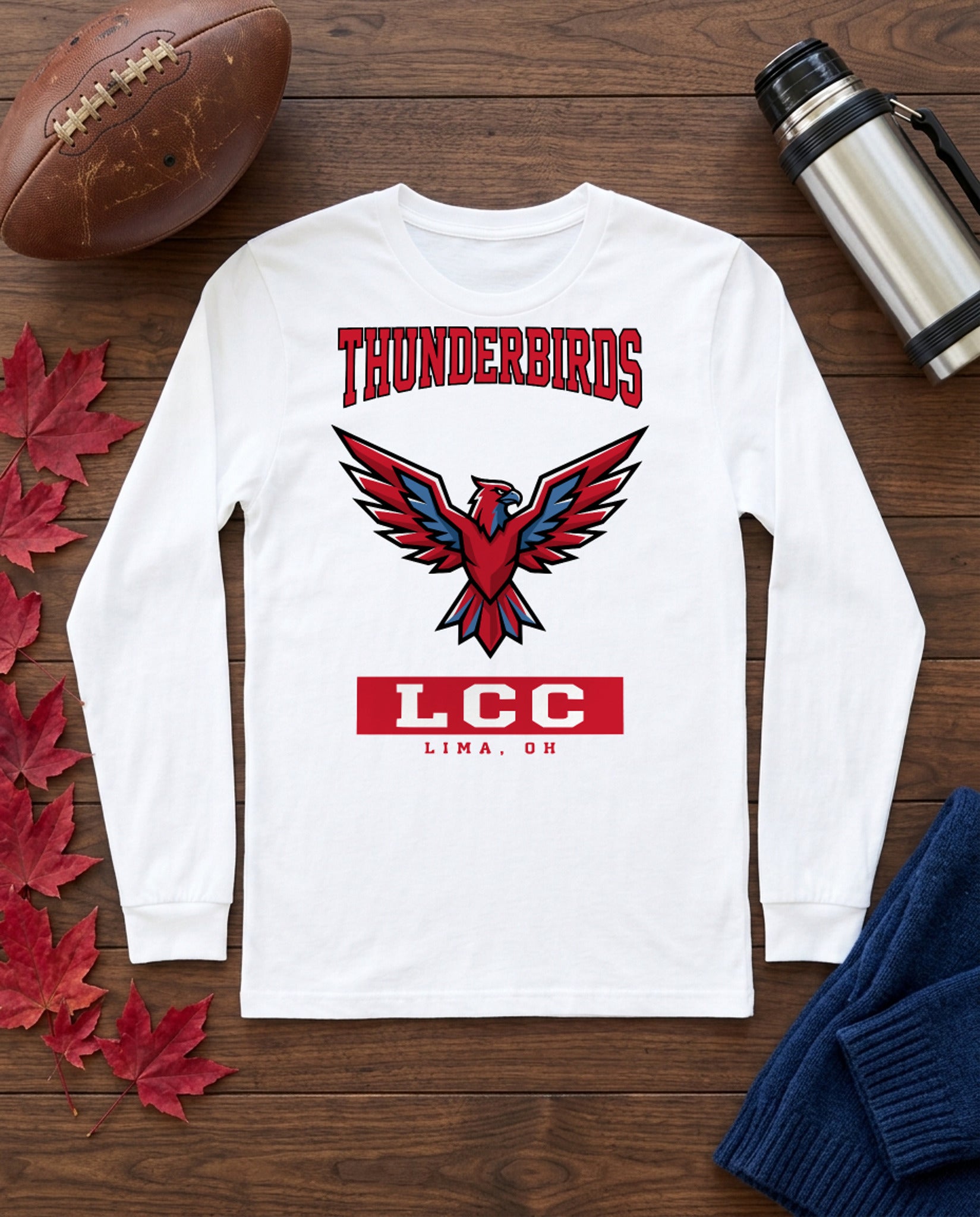 Lima Central Catholic Campus Icon Long Sleeve - White