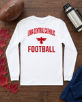 Lima Central Catholic Football Stack Long Sleeve - White