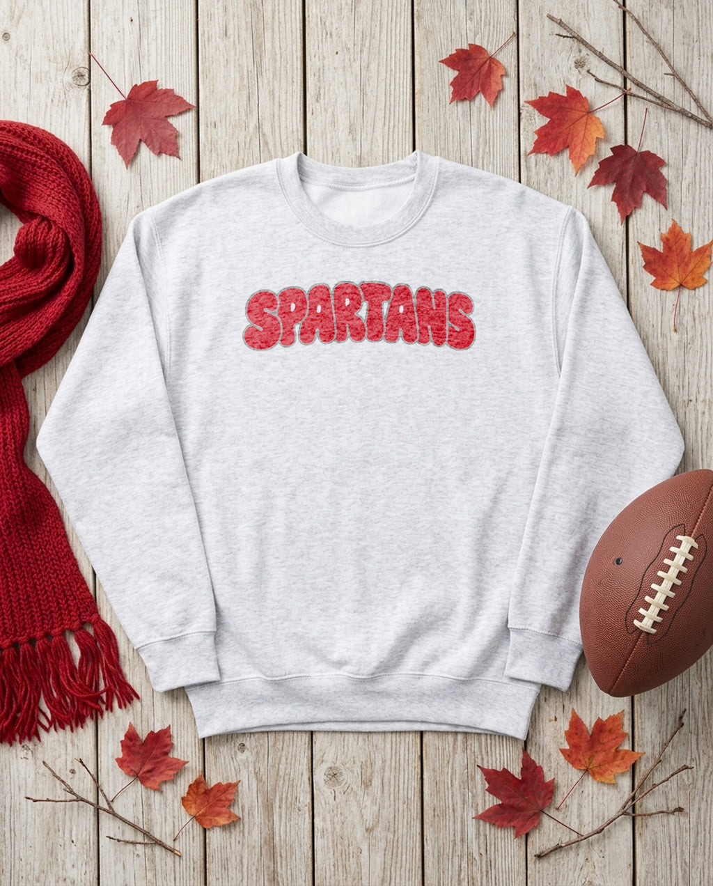 Lima Senior Spartans Bubble Crewneck - Sport Grey