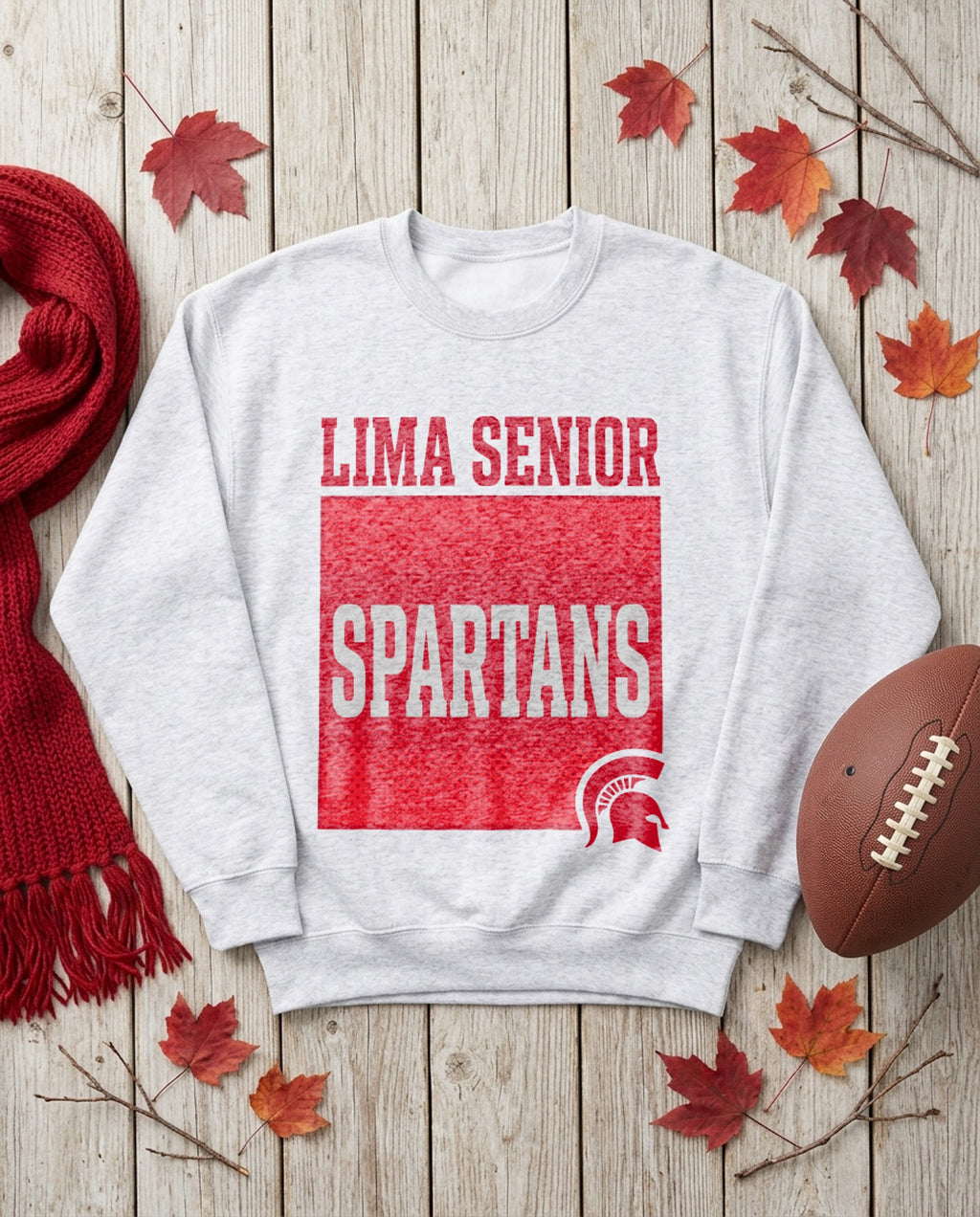 Lima Senior Boxed Mascot Crewneck - Sport Grey
