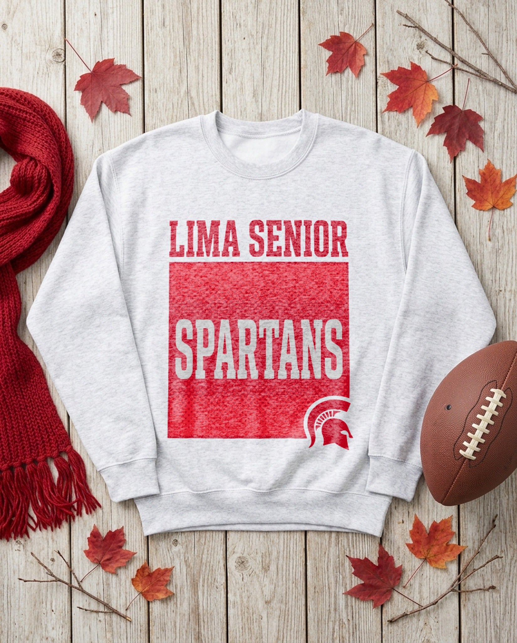 Lima Senior Boxed Mascot Crewneck - Sport Grey