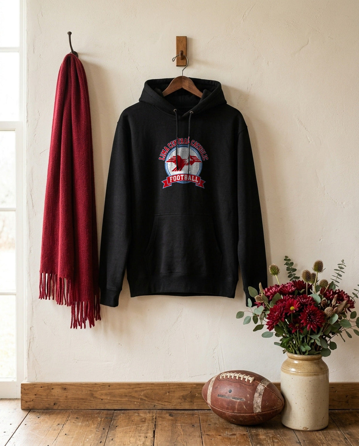 Lima Central Catholic Football Crest Hoodie