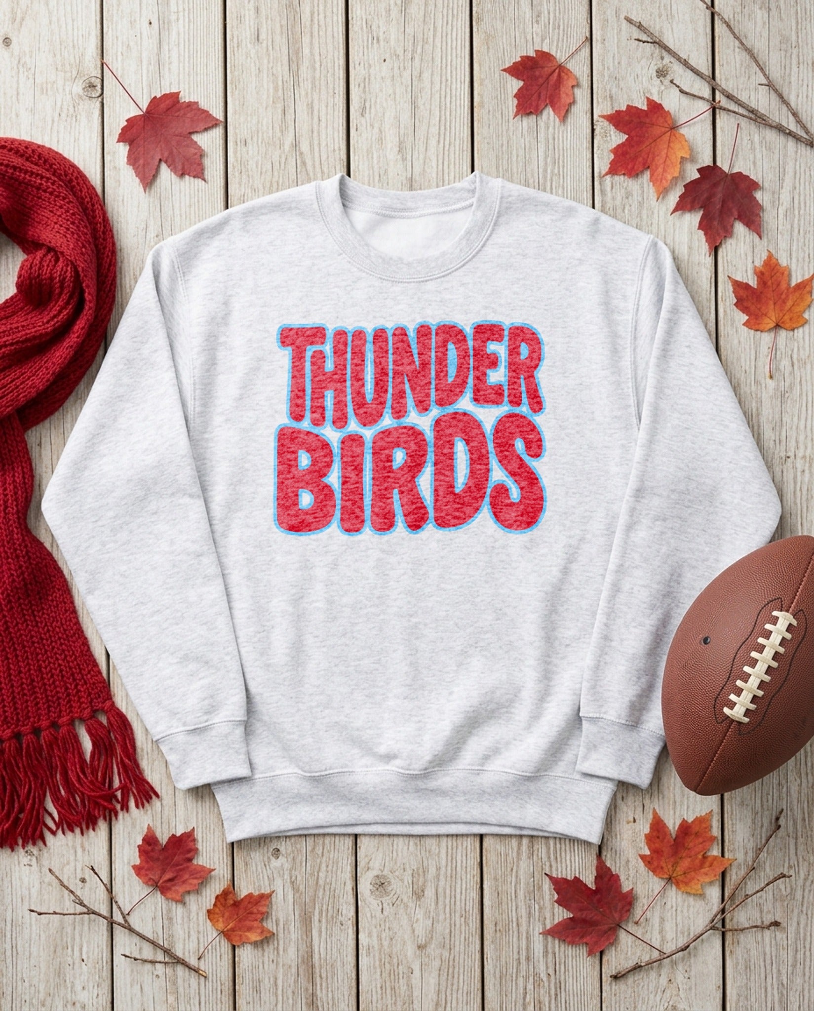 Lima Central Catholic Thunderbirds Bubble Crewneck - Sport Grey