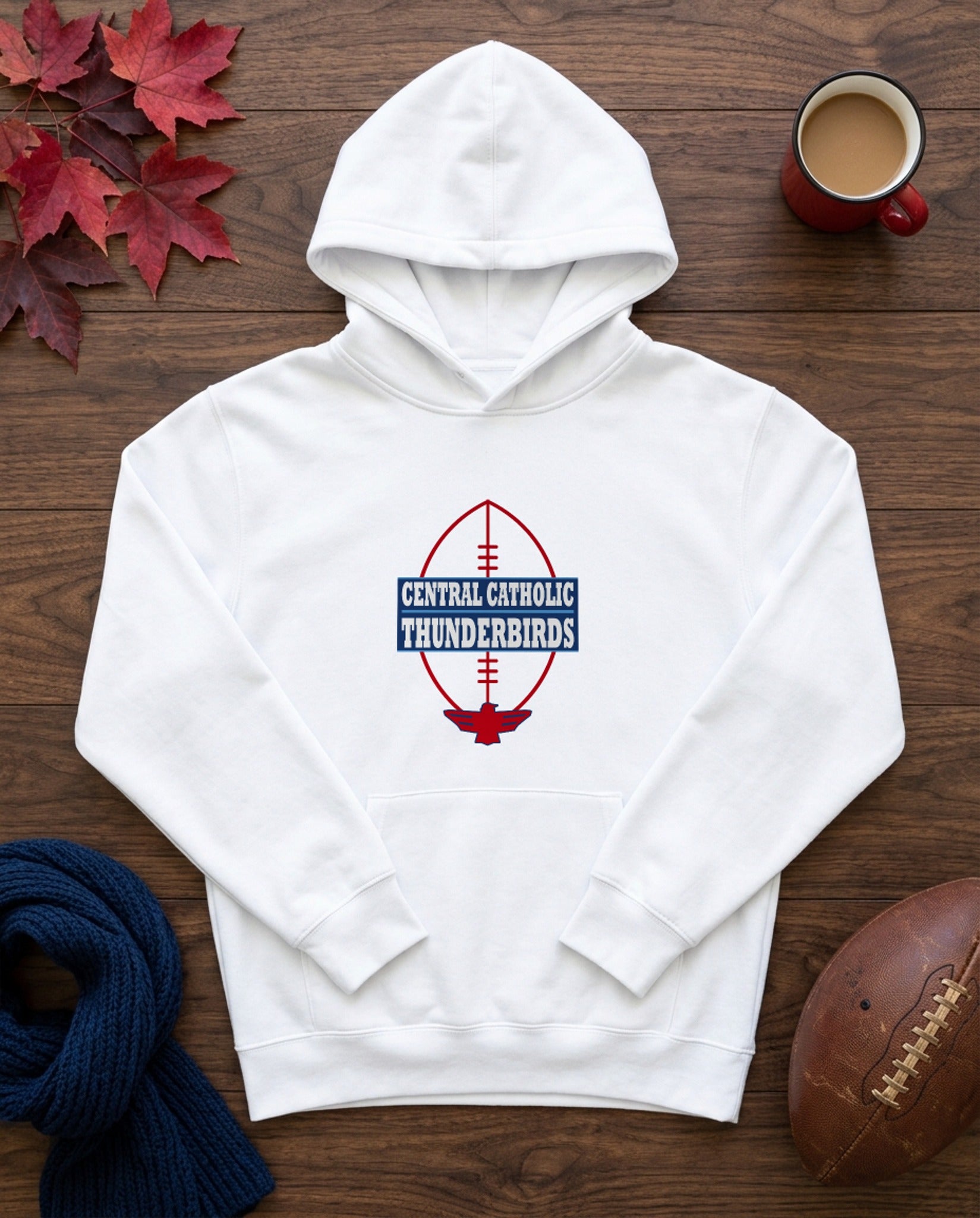 Lima Central Catholic Gridiron Hoodie - White