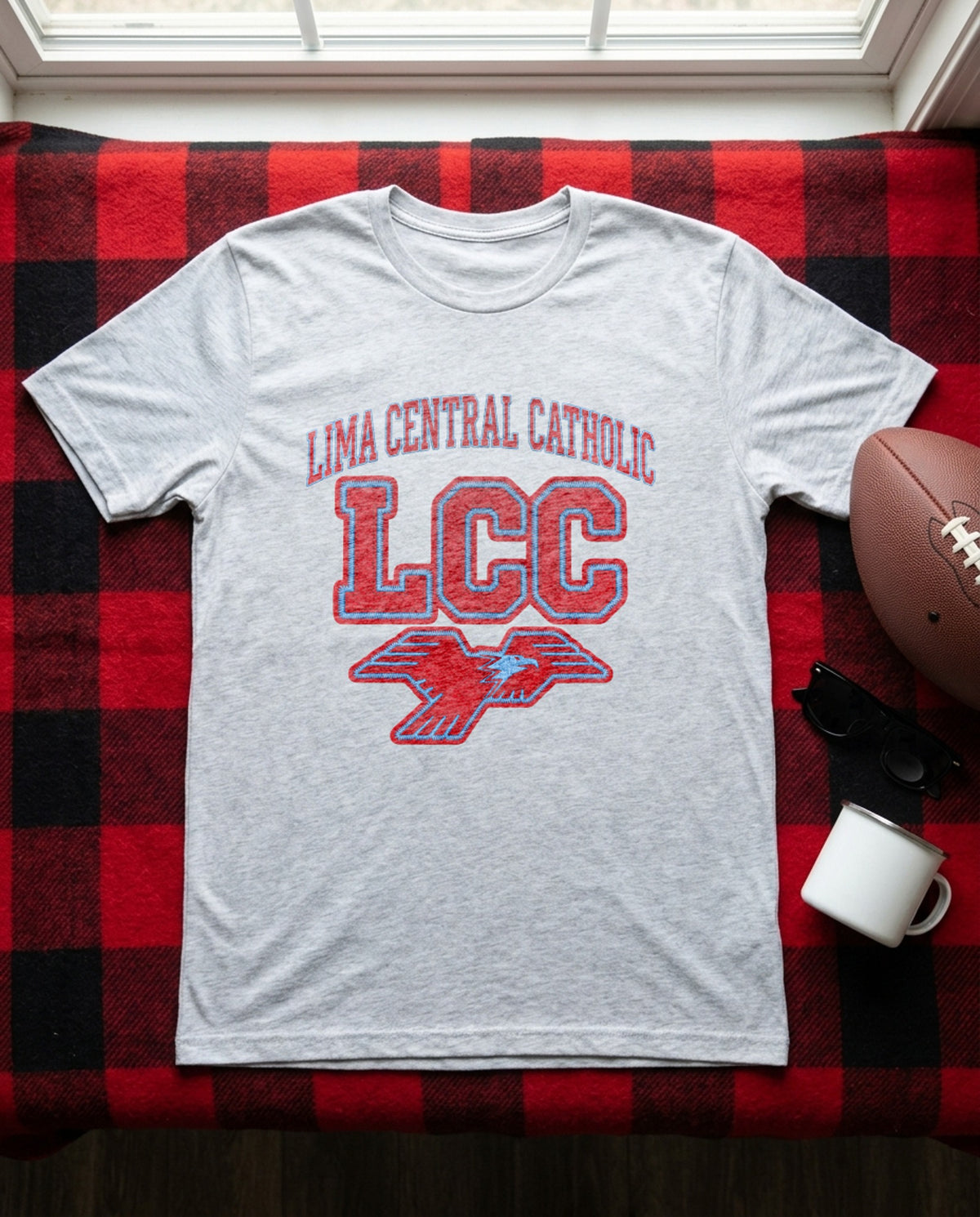 Lima Central Catholic Varsity Lockup Tee - Sport Grey
