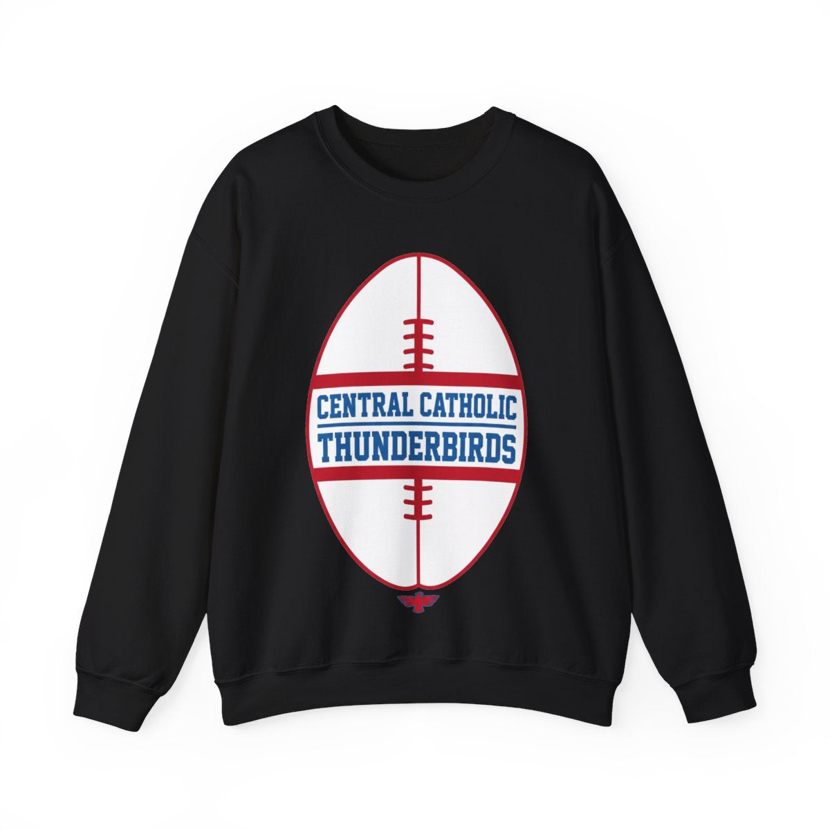 Lima Central Catholic Gridiron Crewneck in black, front view