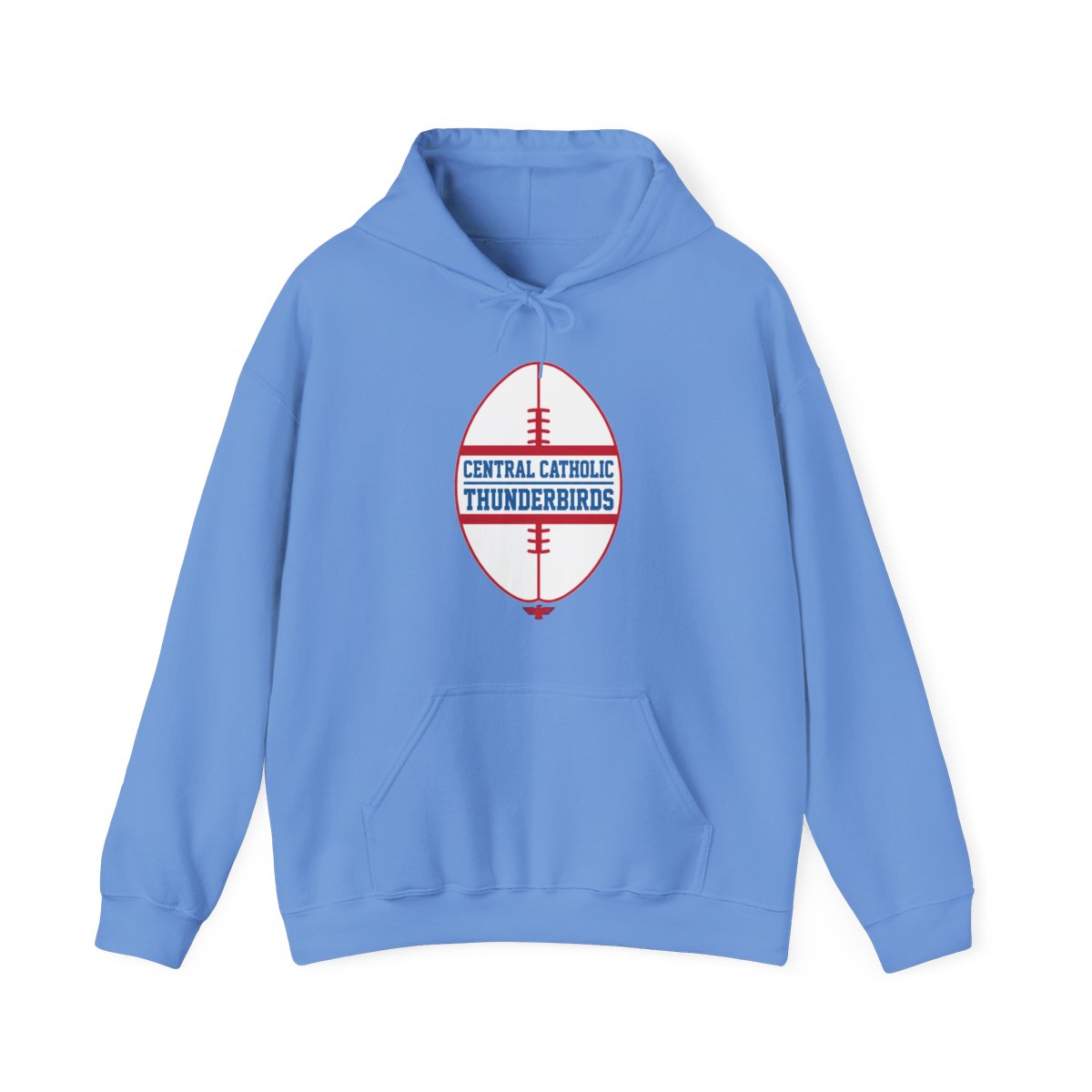 Lima Central Catholic Gridiron Hoodie in carolina blue, front view