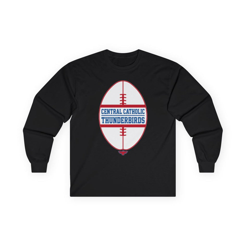 Lima Central Catholic Gridiron Long Sleeve in black, front view