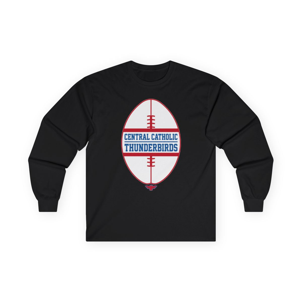 Lima Central Catholic Gridiron Long Sleeve in black, front view