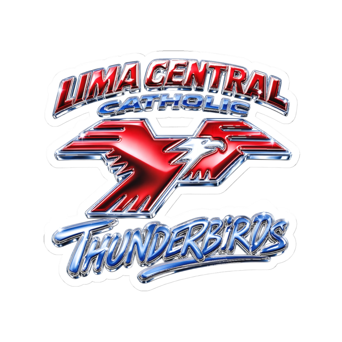 Lima Central Catholic Chrome Y2k Sticker