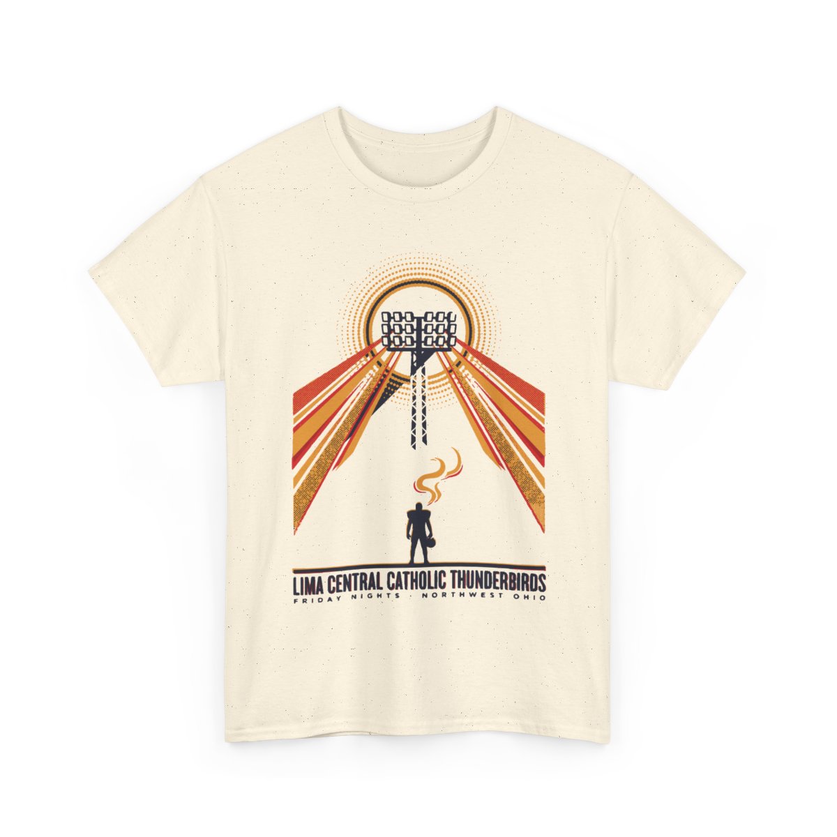Lima Central Catholic Retro Stadium Lights Tee