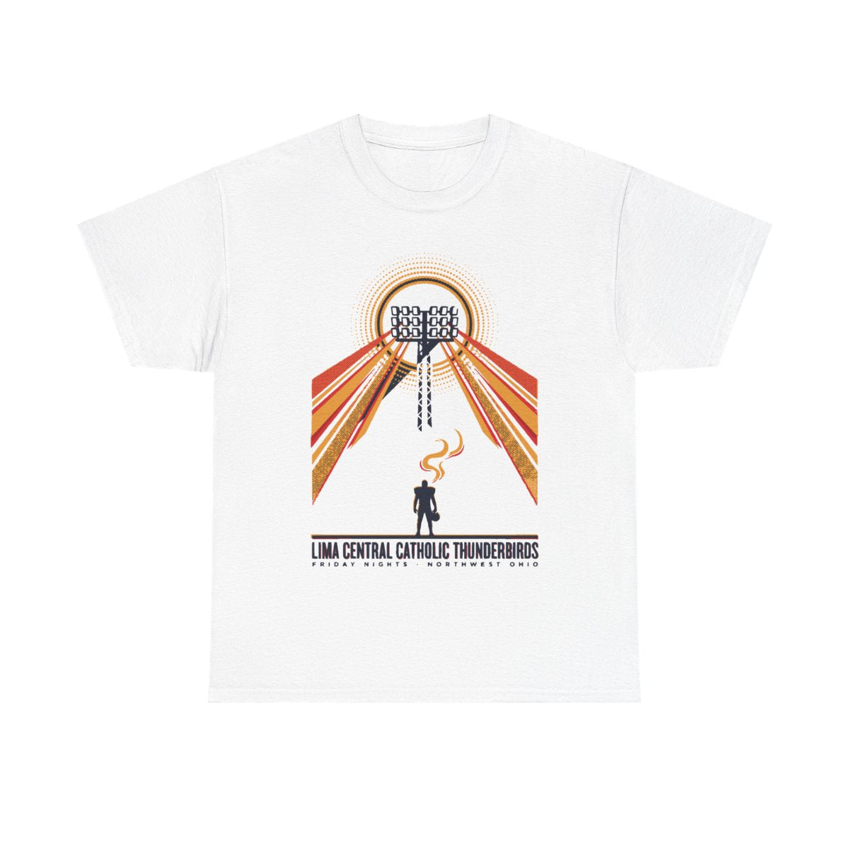 Lima Central Catholic Retro Stadium Lights Tee