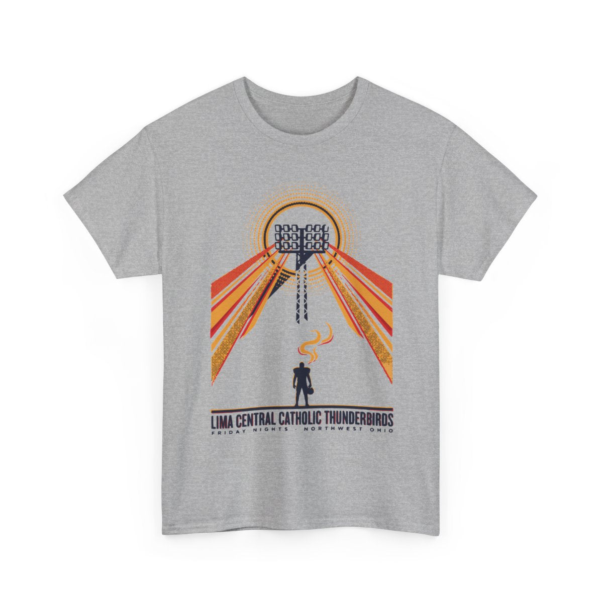 Lima Central Catholic Retro Stadium Lights Tee