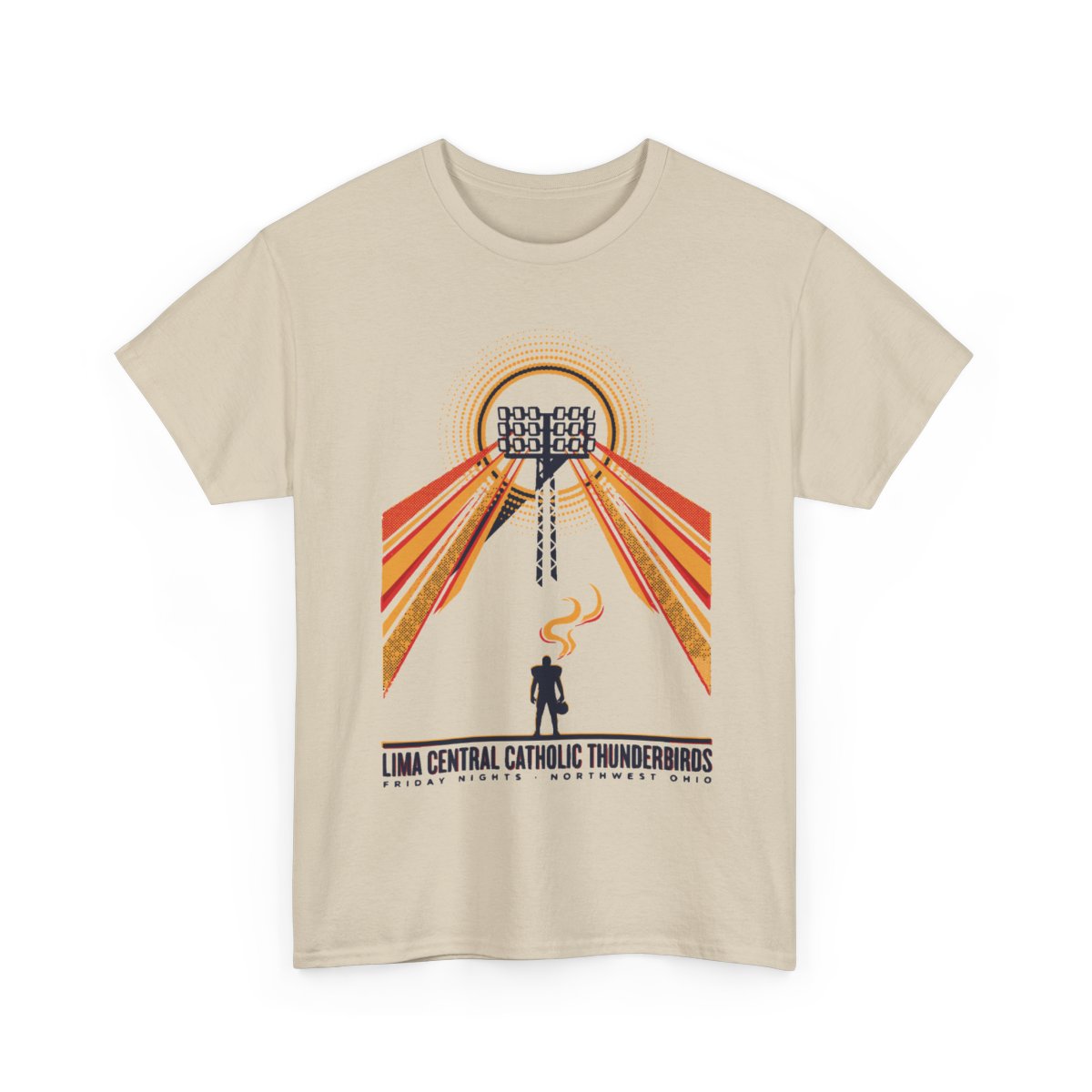 Lima Central Catholic Retro Stadium Lights Tee