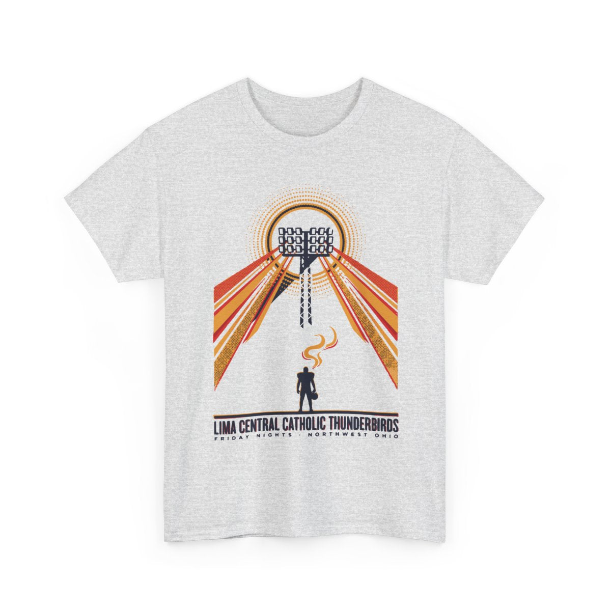 Lima Central Catholic Retro Stadium Lights Tee