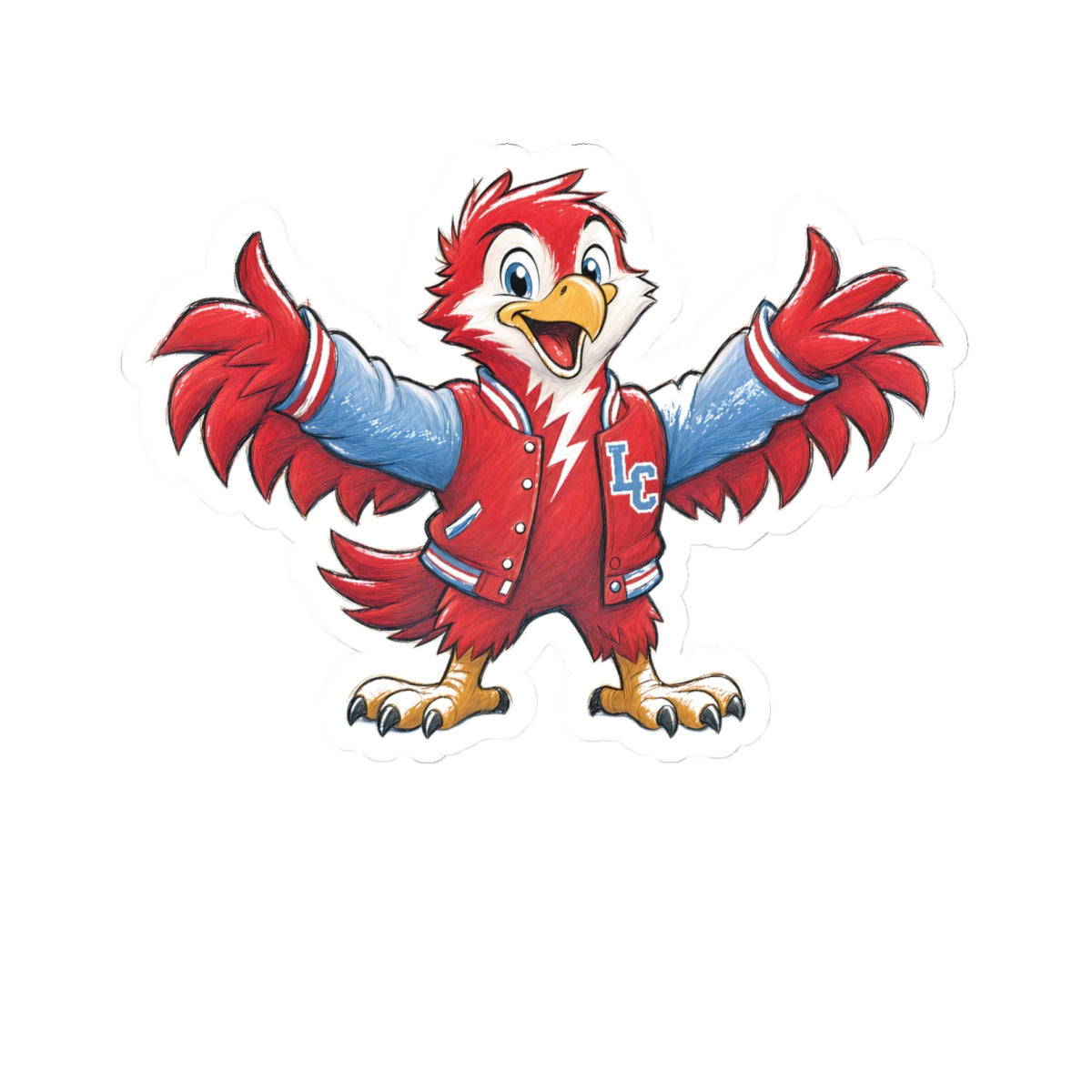 Lima Central Catholic Hand Drawn Mascot Sticker