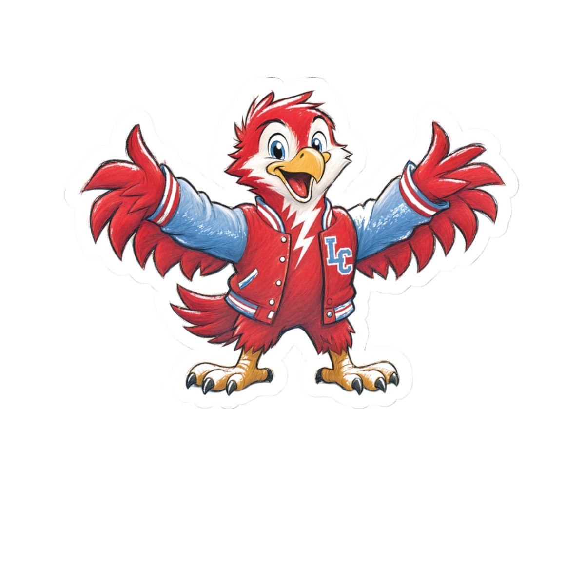 Lima Central Catholic Hand Drawn Mascot Sticker