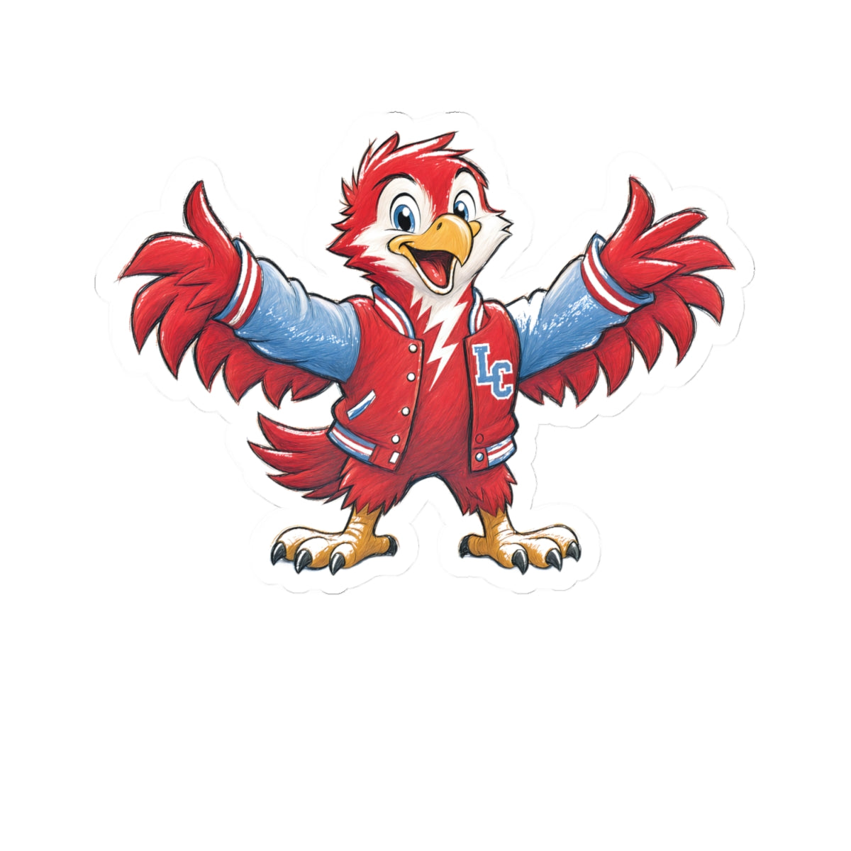 Lima Central Catholic Hand Drawn Mascot Sticker