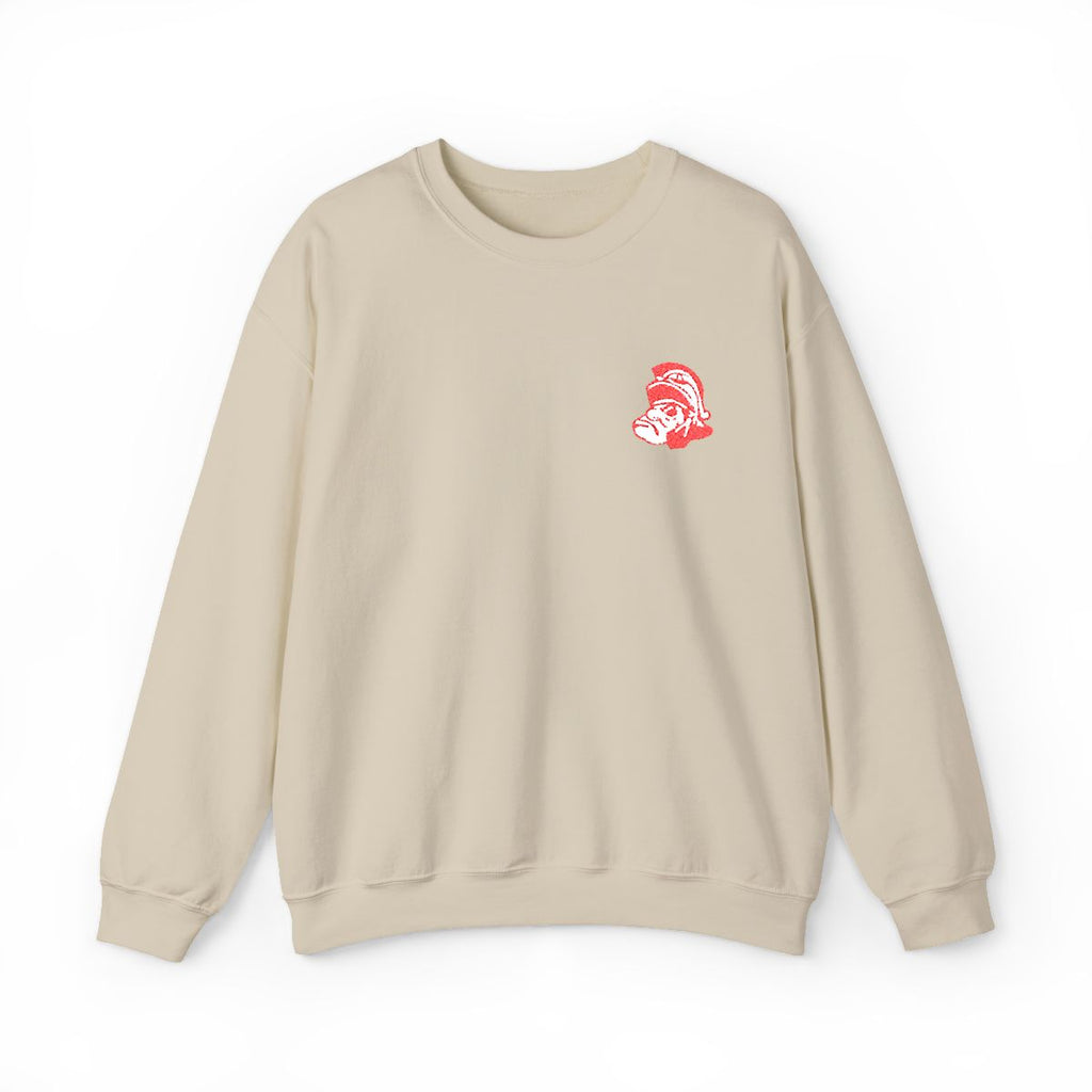 Lima Senior Spartan Mark Embroidered Crewneck
